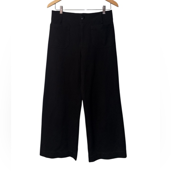 Maeve The Colette Ponte Crop Wide Leg Pants In Black Size 28 - Picture 3 of 7